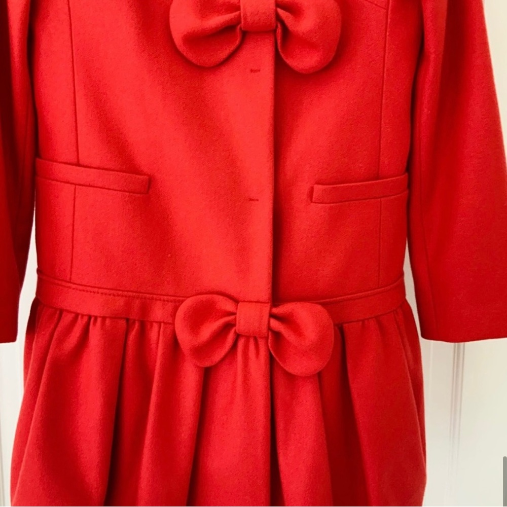 Red Valentino wool blend red coat with bows - Picture 3 of 12
